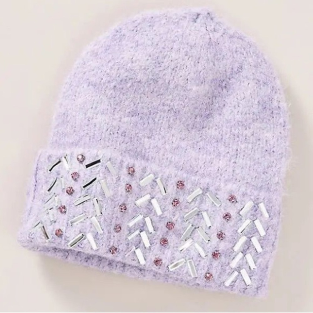 Anthropologie Tonal Gem Beanie-Lavender